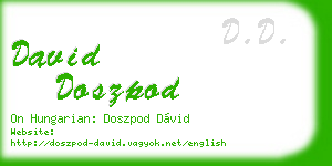 david doszpod business card